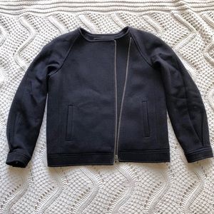 J CREW Double Cloth Motorcycle Wool Navy Jacket